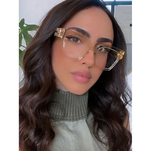 NEW Miu Miu MU04UV Oversized Square Eyeglasses in Clear - Picture 1 of 10